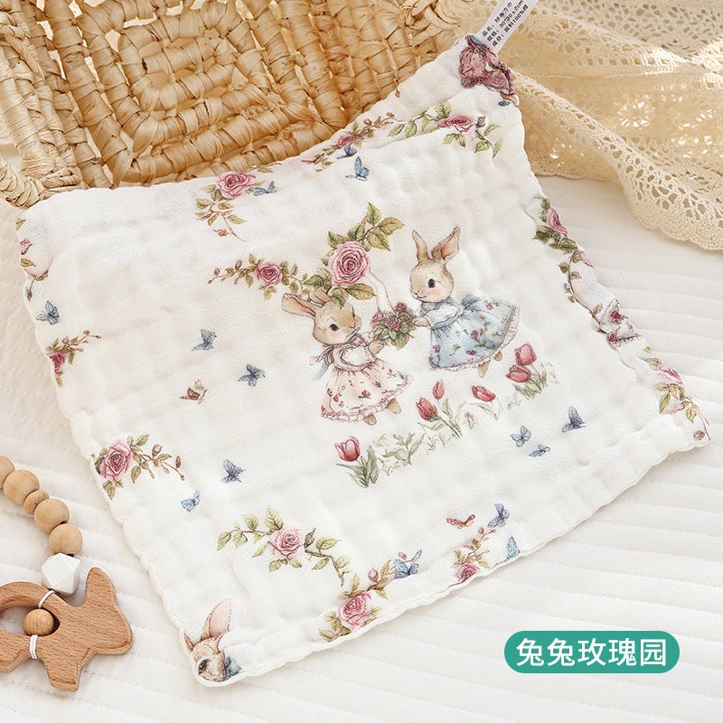 Baby Gauze Small Square Towel Pure Cotton Type A Saliva Towel Baby Wash Towel Newborn Bath Face Wash Kidsren'S Handkerchief - Image 1